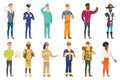 Vector set of professions characters. Royalty Free Stock Photo