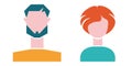 Vector Set of profile icons for men and women: anonymous male and female avatars, userpics