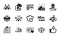 Vector set of Quick tips, Present and Parking security icons simple set. Vector