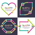 Vector set of quote forms template. Multicolor trendy background