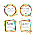 Vector set quote frame, colorful quote frames for modern design