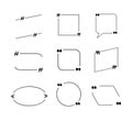 Vector Set of Quote Frames with Shadows Isolated, Black Lines. Royalty Free Stock Photo