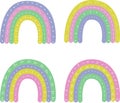Vector set with rainbows in delicate colors
