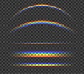Vector Set of Rainbows, Different Shapes Colorful Illustrations Shining.