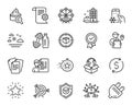 Vector set of Rank star, Timer and Delivery service line icons set. Vector