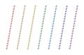 Vector set of realistic colorful drinking straws