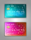 Vector set Realistic credit bank card mockup.