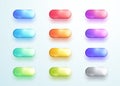 Glossy Pill Button Shape Icon Vector Elements Set Royalty Free Stock Photo