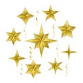 Vector set of realistic golden 3D stars Royalty Free Stock Photo