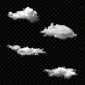 Vector set of realistic isolated cloud on the transparent background.