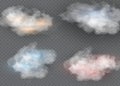 Vector set of realistic isolated cloud on the transparent background. Royalty Free Stock Photo