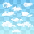 Vector set of realistic isolated cloud on the transparent background. Vector illustration Royalty Free Stock Photo