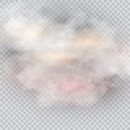 Vector set of realistic isolated cloud on the transparent background. Royalty Free Stock Photo