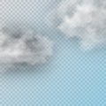 Vector set of realistic isolated cloud on the transparent background. Royalty Free Stock Photo