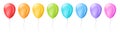 Vector set of realistic isolated colorful balloons Royalty Free Stock Photo