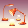 Vector set of realistic office reading-lamps Royalty Free Stock Photo