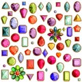 Vector Set of realistic precious stones jewels