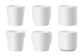 Vector set of realistic white flower pots Royalty Free Stock Photo