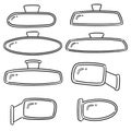 Vector set of rear view mirrors