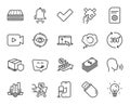 Vector set of Recovery data, Tick and Human sing line icons set. Vector