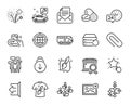 Vector set of Recovery server, 24h service and Block diagram line icons set. Vector