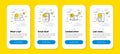 Vector set of Recovery server, Handout and Online shopping line icons set. Vector