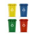 Vector Set of Recycle Bins for Trash and Garbage Royalty Free Stock Photo