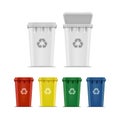 Vector Set of Recycle Bins for Trash and Garbage Royalty Free Stock Photo