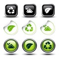 vector set of recycle buttons and stickers Royalty Free Stock Photo