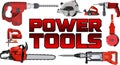 Vector set of red power tools Royalty Free Stock Photo