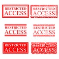 Set red rubber stamp effect restricted access