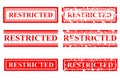 Set red rubber stamp effect restricted