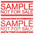 Set red rubber stamp effect, sample not for sale Royalty Free Stock Photo