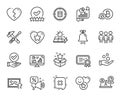 Vector set of Refresh bitcoin, Calculator target and Group line icons set. Vector