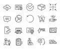 Vector set of Reject certificate, Truck transport and Quote bubble line icons set. Vector