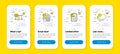 Vector set of Reject checklist, Seo shopping and Vip access line icons set. Vector