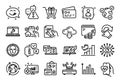 Vector set of Repair document, Developers chat and Wifi line icons set. Vector