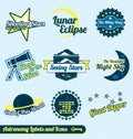 Vector Set: Retro Astronomy and Stars Labels Royalty Free Stock Photo