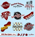 Vector Set: Retro BBQ and Meats Labels