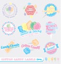 Vector Set: Retro Cotton Candy Labels Royalty Free Stock Photo