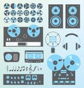 Vector Set: Retro Style Music Recording Equipment