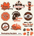 Vector Set: Retro Thanksgiving Labels