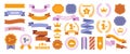 Vector Set of ribbons and awards for winners Royalty Free Stock Photo