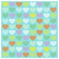 Vector set Romantic pattern with Yellow orange green blue pink heart Royalty Free Stock Photo