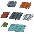 Vector set of roof tile