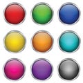 Vector set of round glass buttons Royalty Free Stock Photo