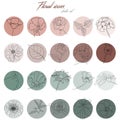 Vector set of round icons with flowers. Colored symbols for the design of sites, applications, banners, widgets, decor, etc.