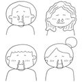 Vector set of runny nose people