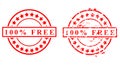 Simple Vector Set 2 Rust Red Circle Rubber Stamp, 100 Percent or % Free Royalty Free Stock Photo