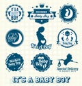 Vector Set: Its A Baby Boy Labels